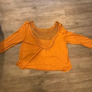 burnt orange shirt